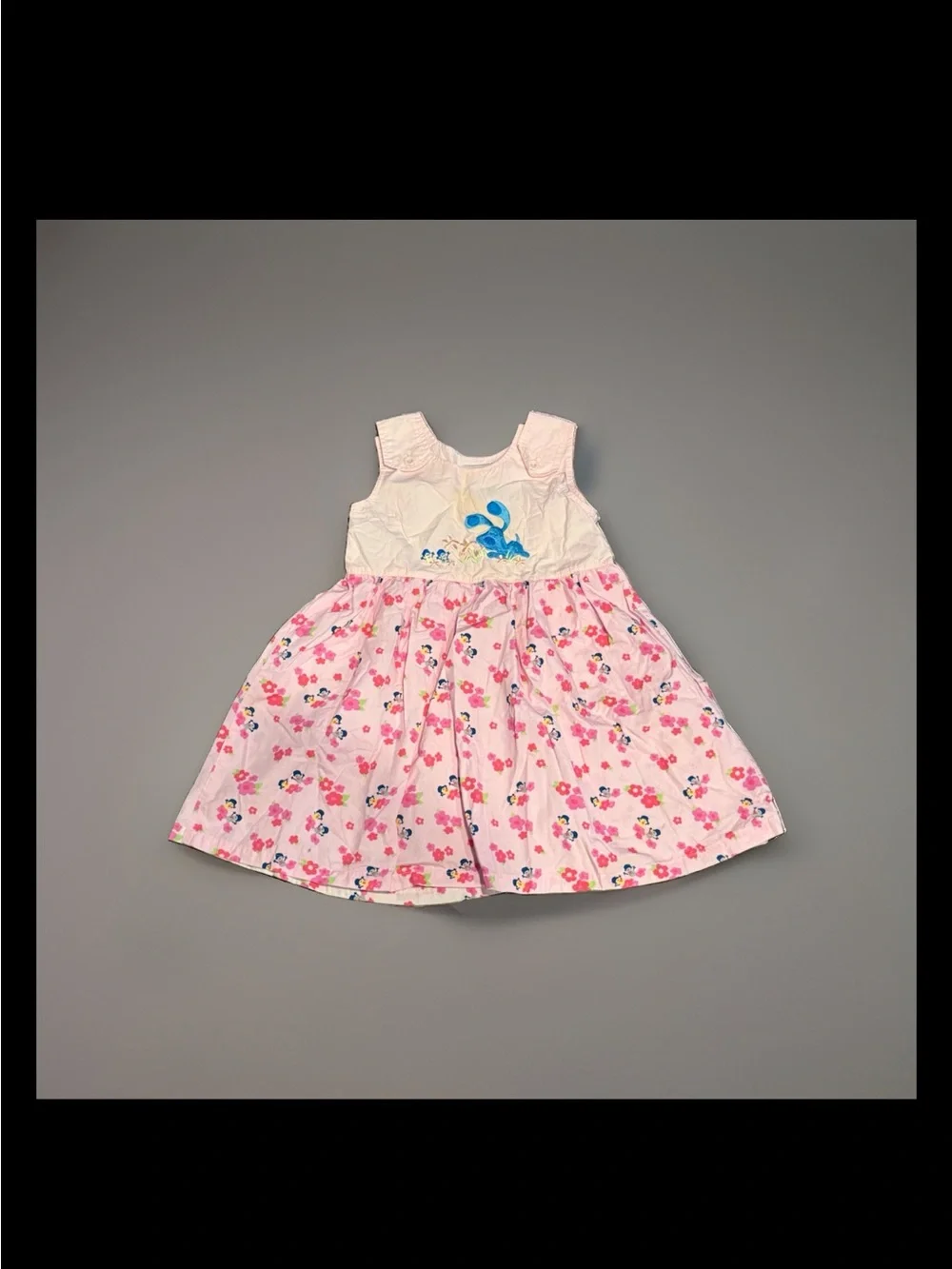 Blue’s Clues Pink Floral Embroidered Dress Girls Size 6 Y2K 2000